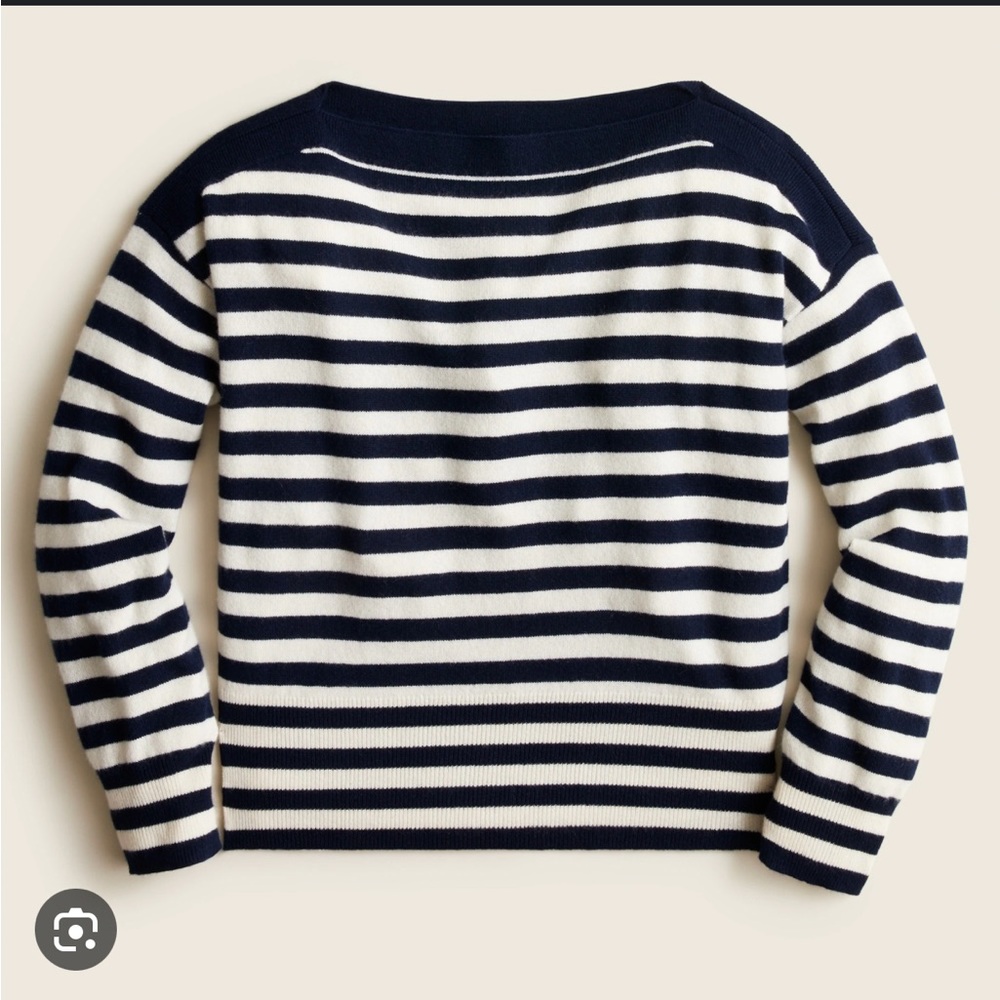 NWT J.Crew boatneck cashmere striped sweater